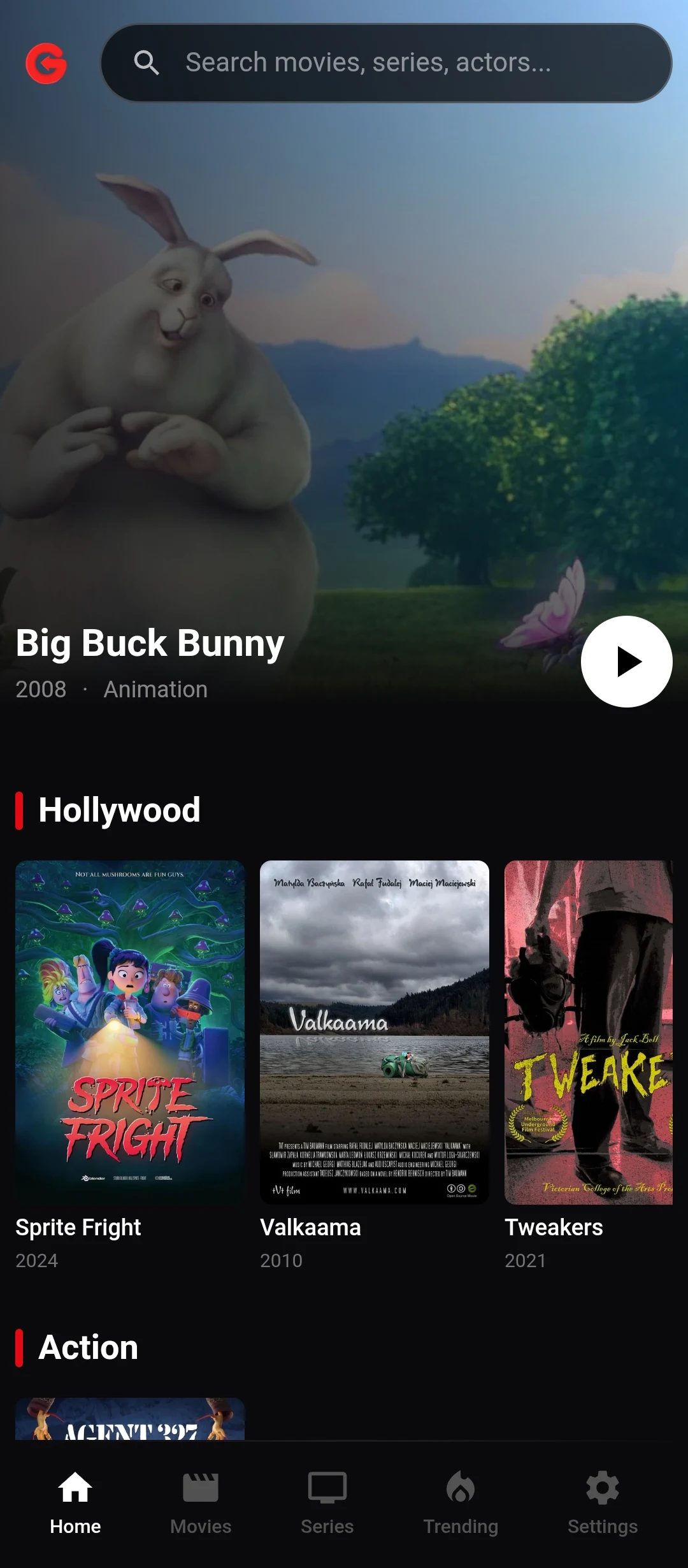 UrduBox home screen